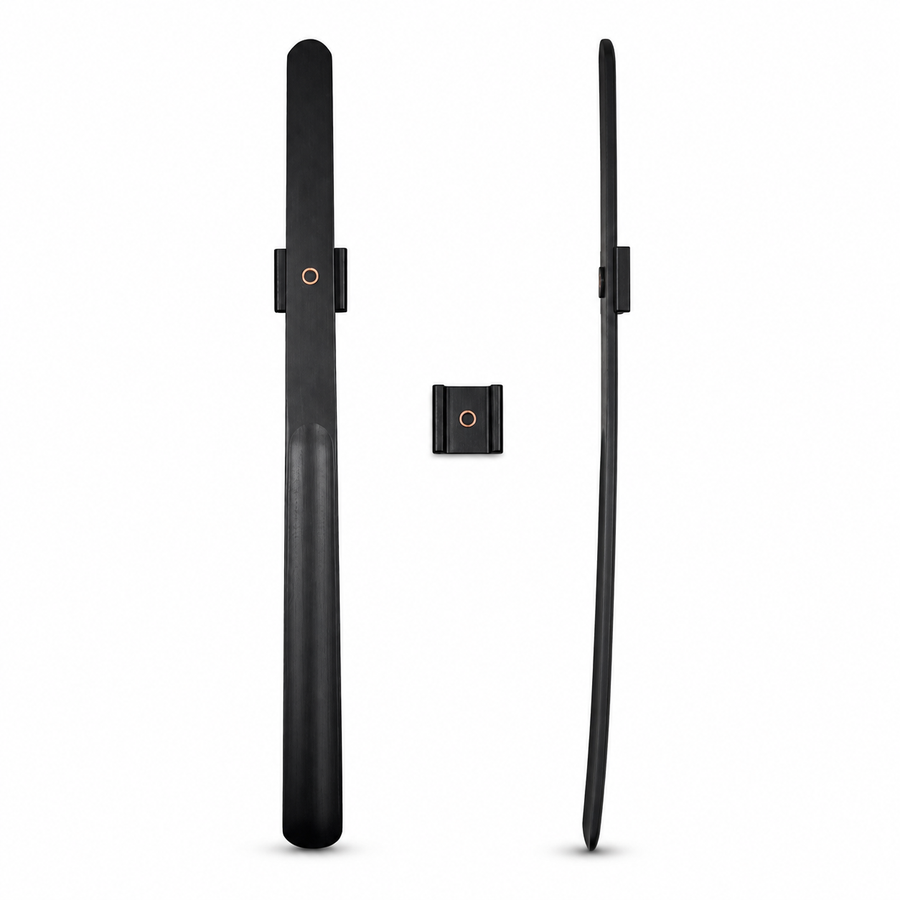 Magnetic Wooden Long-Handle Shoehorn with Wall Holder
