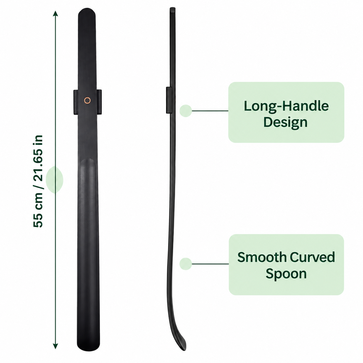 Magnetic Wooden Long-Handle Shoehorn with Wall Holder