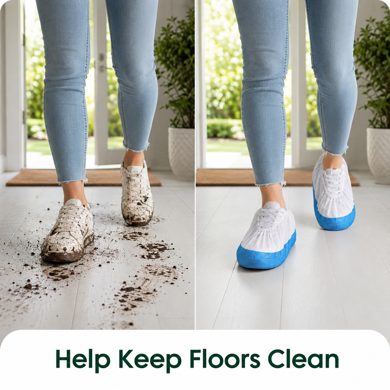 Reusable Non-Slip Protective Shoe Covers with Elastic Fit