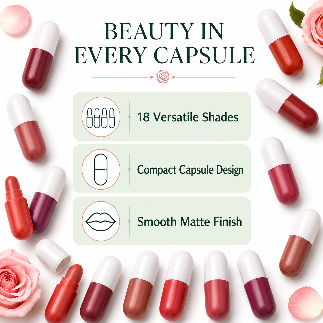 18-Shade Mini Capsule Matte Lipstick Set