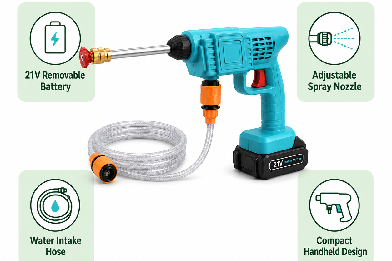 21V Cordless Portable Pressure Washer Kit