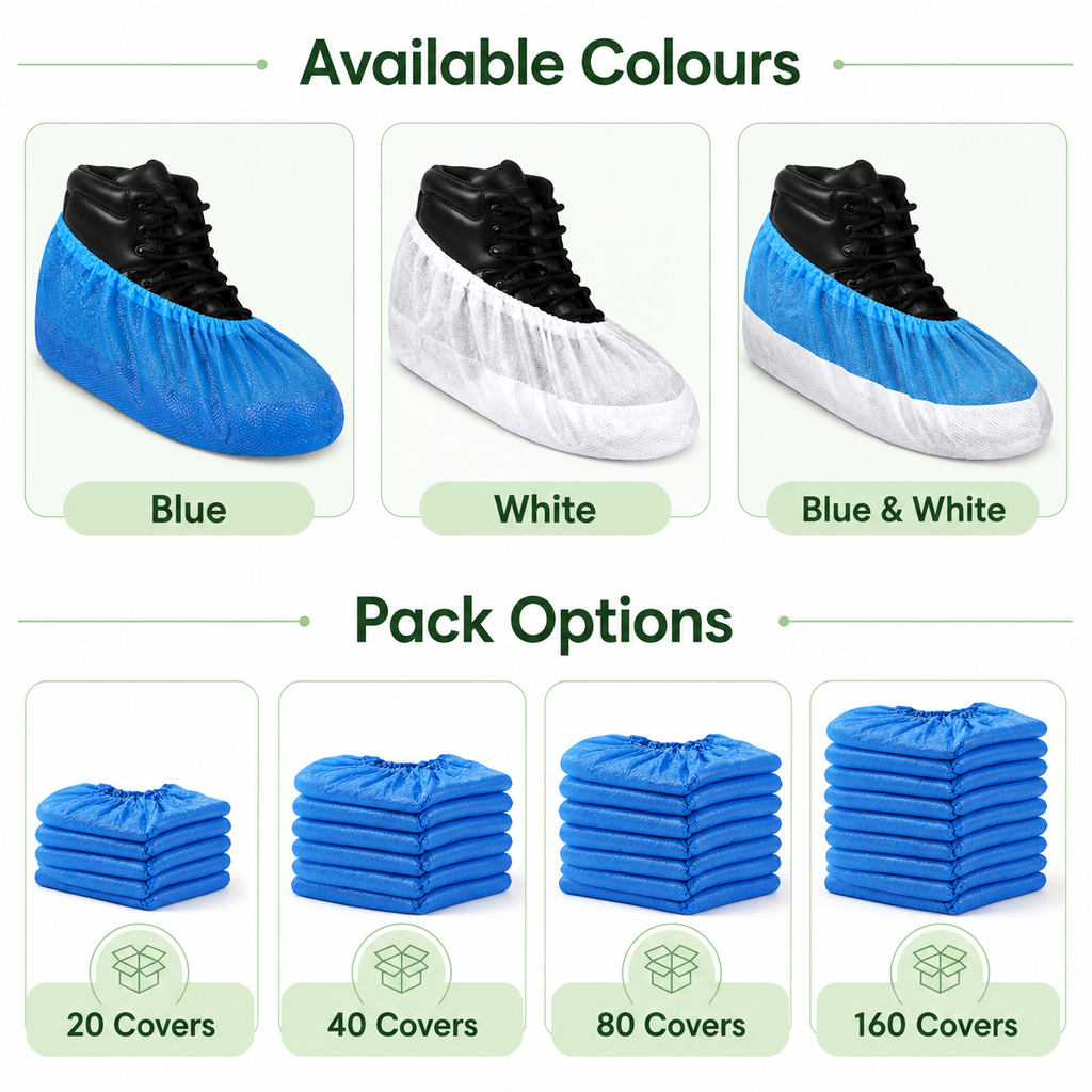 Reusable Non-Slip Protective Shoe Covers with Elastic Fit