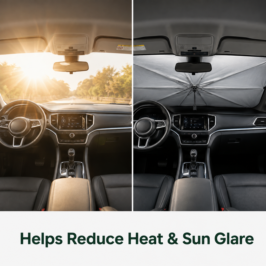 Foldable Car Windshield Sunshade Umbrella – Heat & Glare Shield