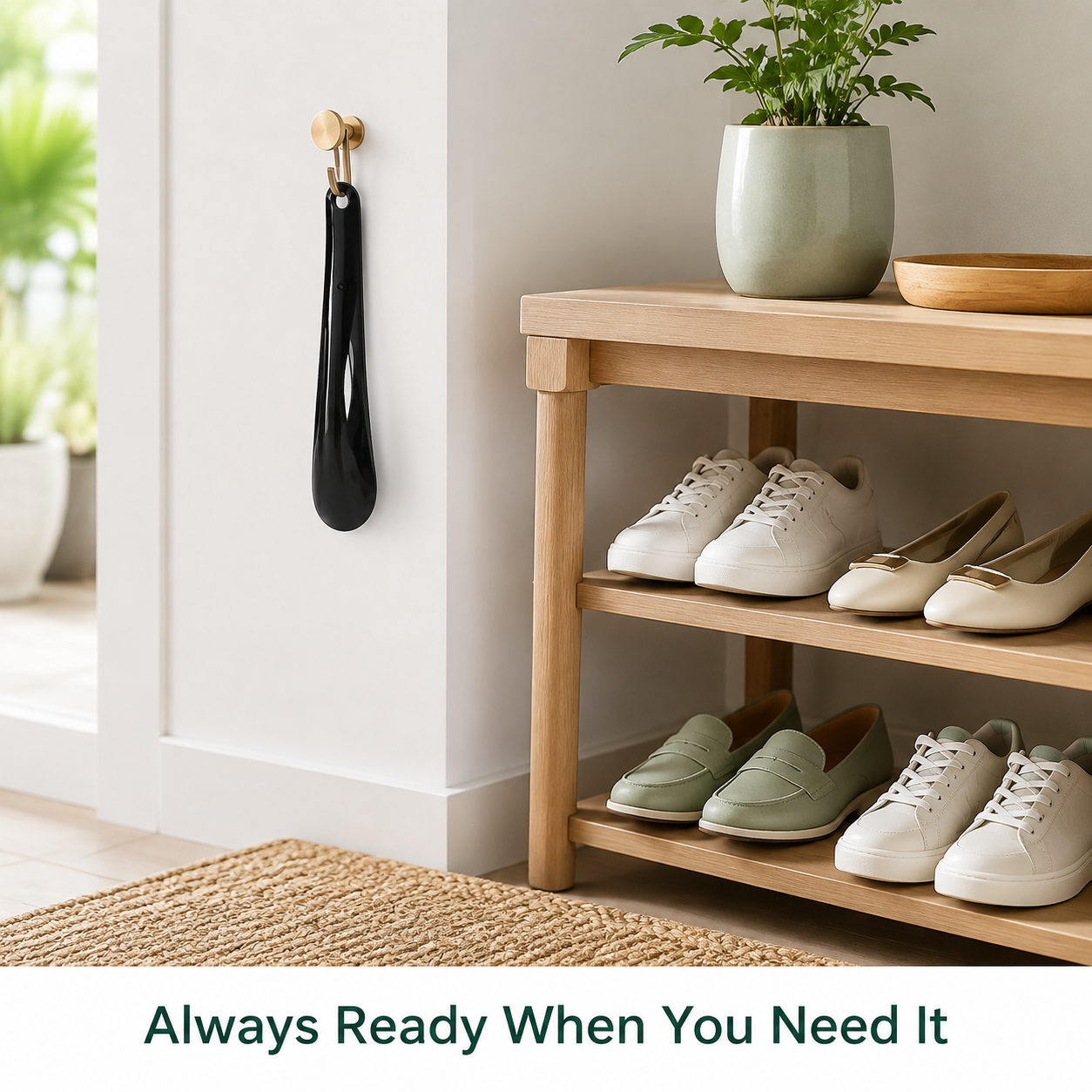 Compact Easy-Slip Shoehorn