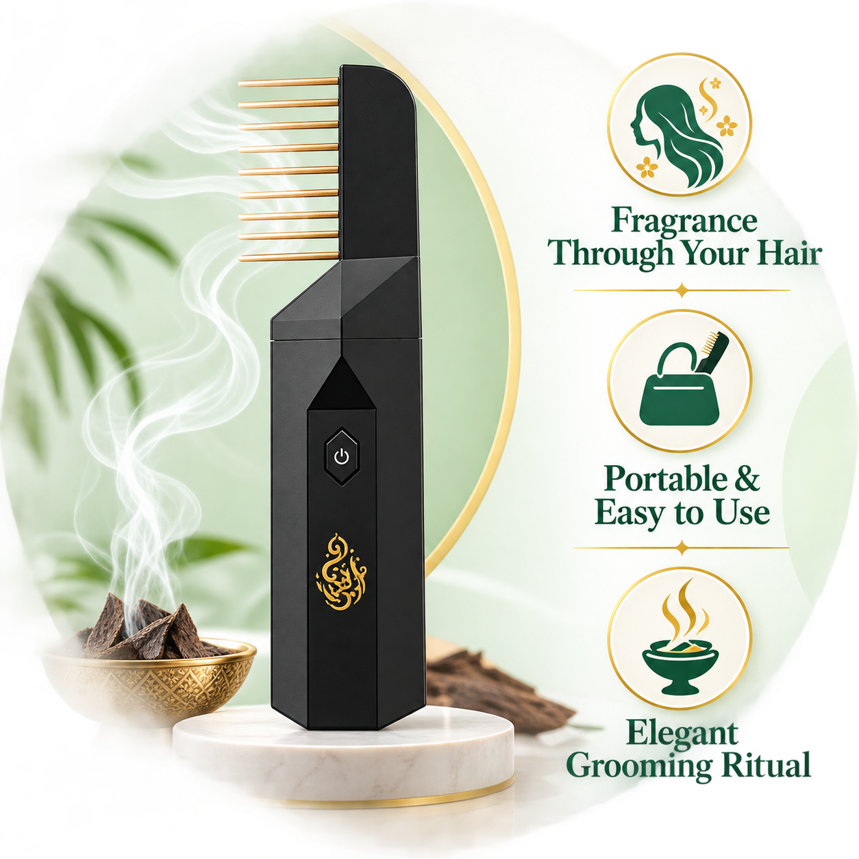 Electric Hair Bakhoor Comb – Portable Fragrance Diffuser