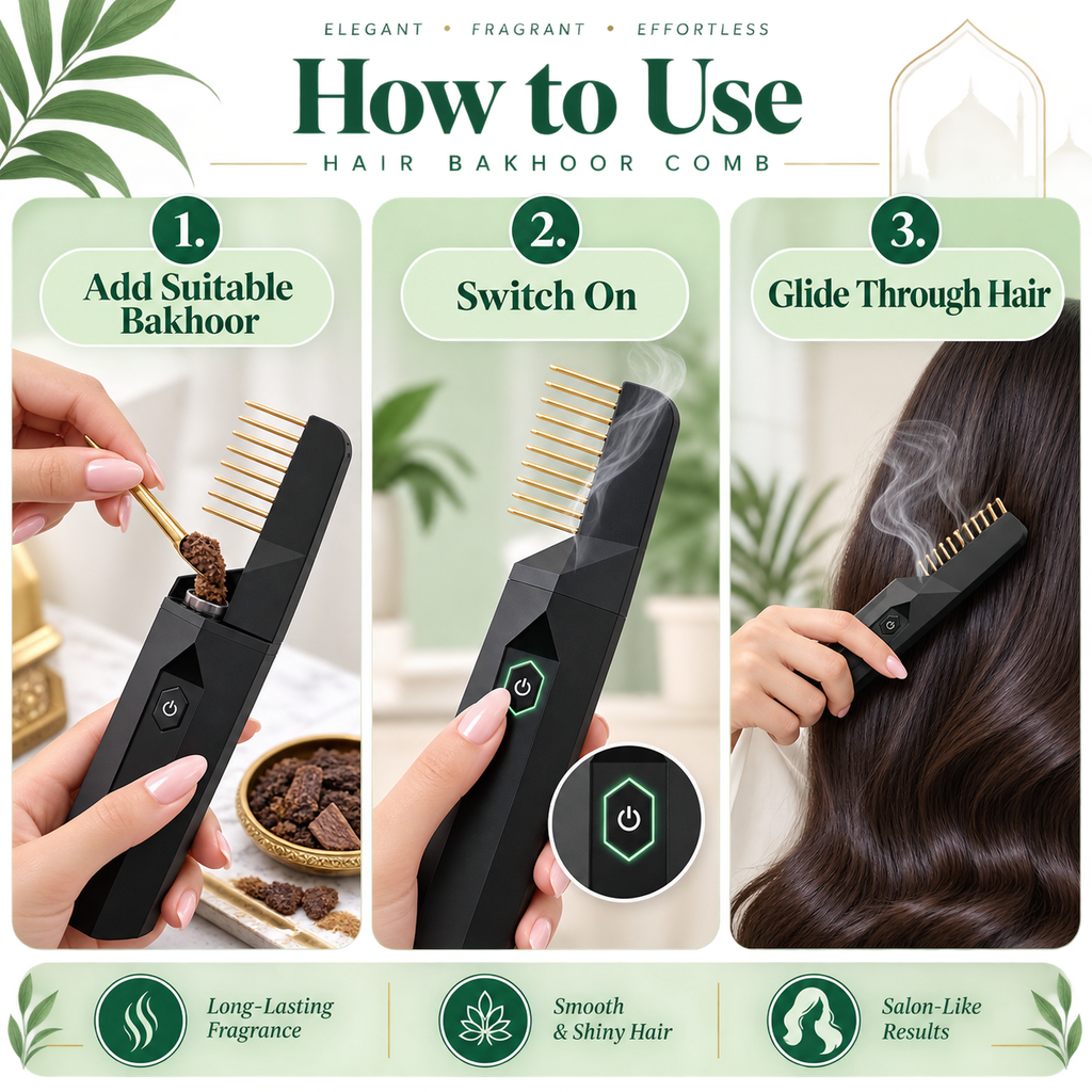 Electric Hair Bakhoor Comb – Portable Fragrance Diffuser