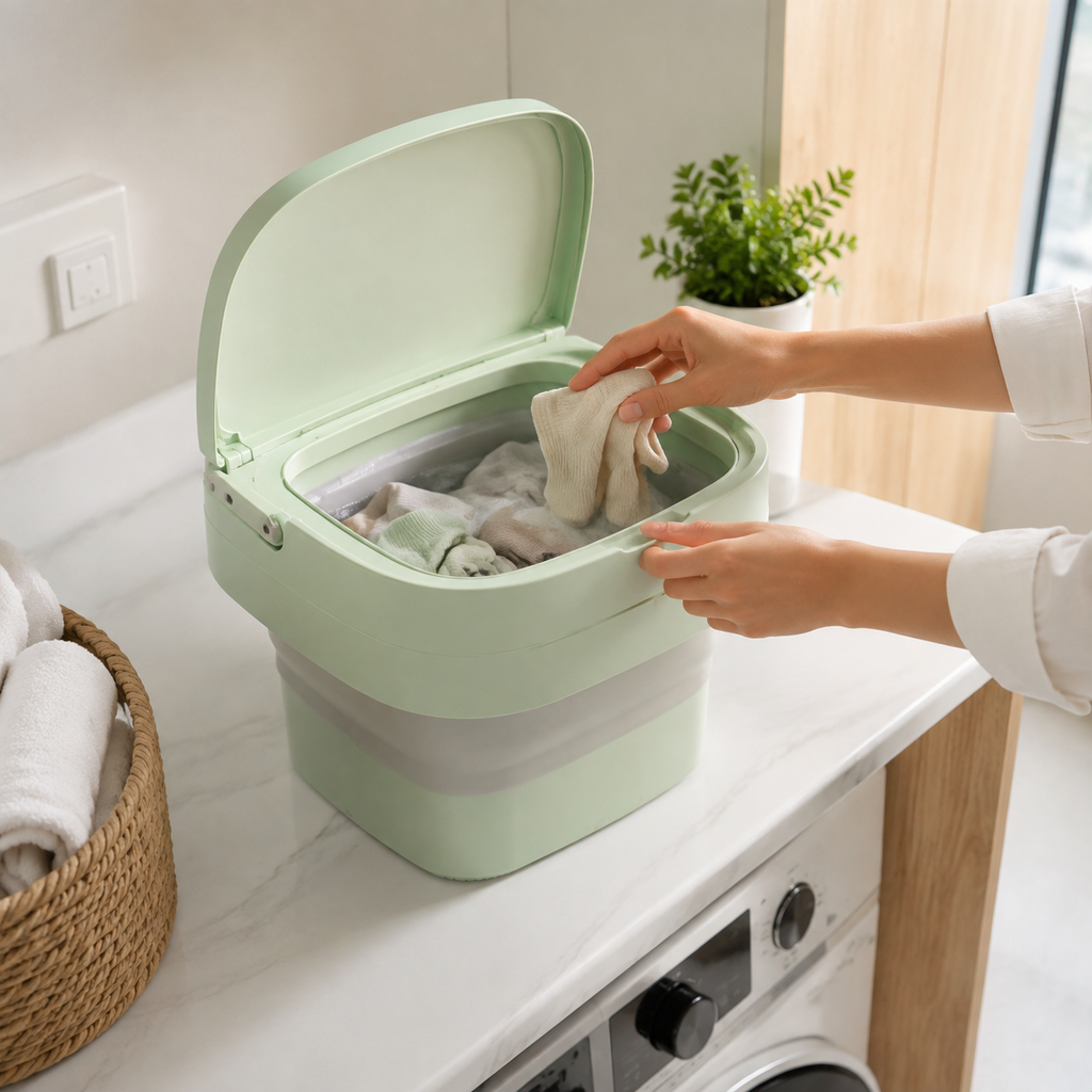 Foldable Mini Laundry Machine – Compact Portable Washer
