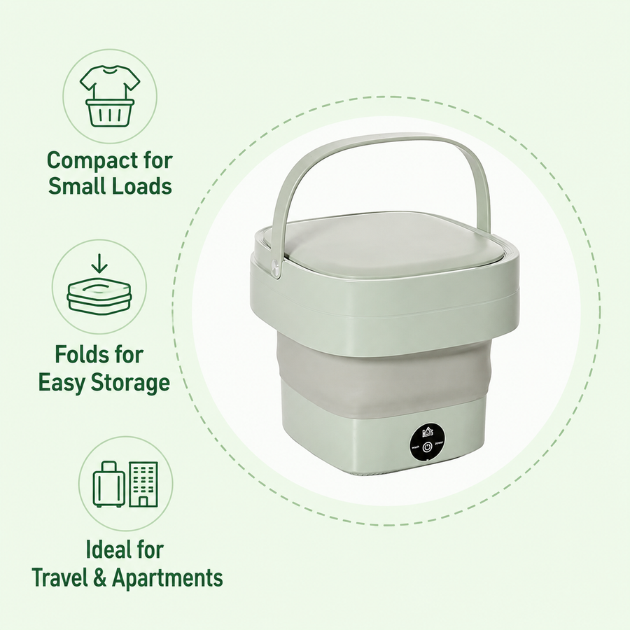 Foldable Mini Laundry Machine – Compact Portable Washer