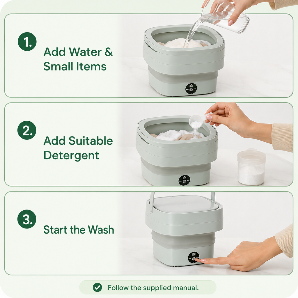 Foldable Mini Laundry Machine – Compact Portable Washer