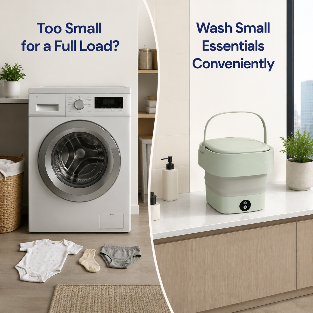 Foldable Mini Laundry Machine – Compact Portable Washer