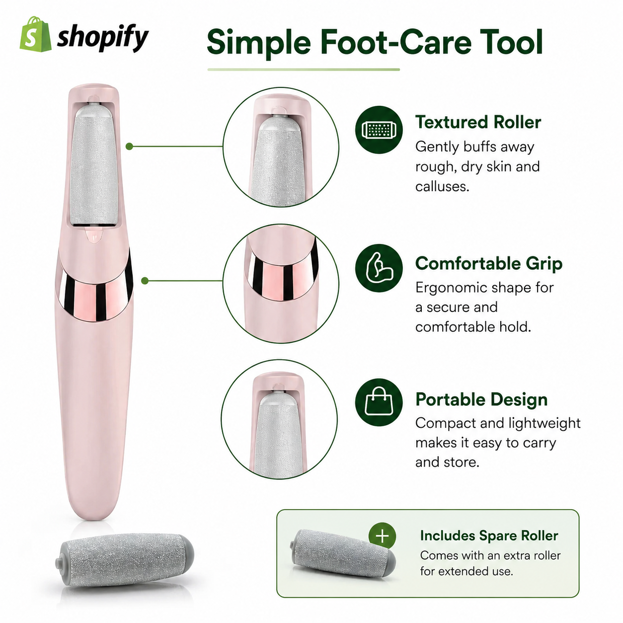 Rechargeable Electric Foot File – At-Home Pedicure Tool