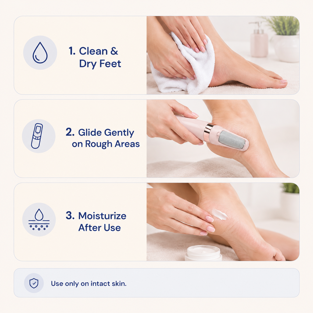 Rechargeable Electric Foot File – At-Home Pedicure Tool