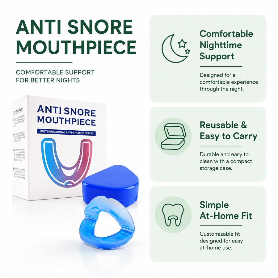 Nighttime Anti-Snore Mouthpiece with Protective Case