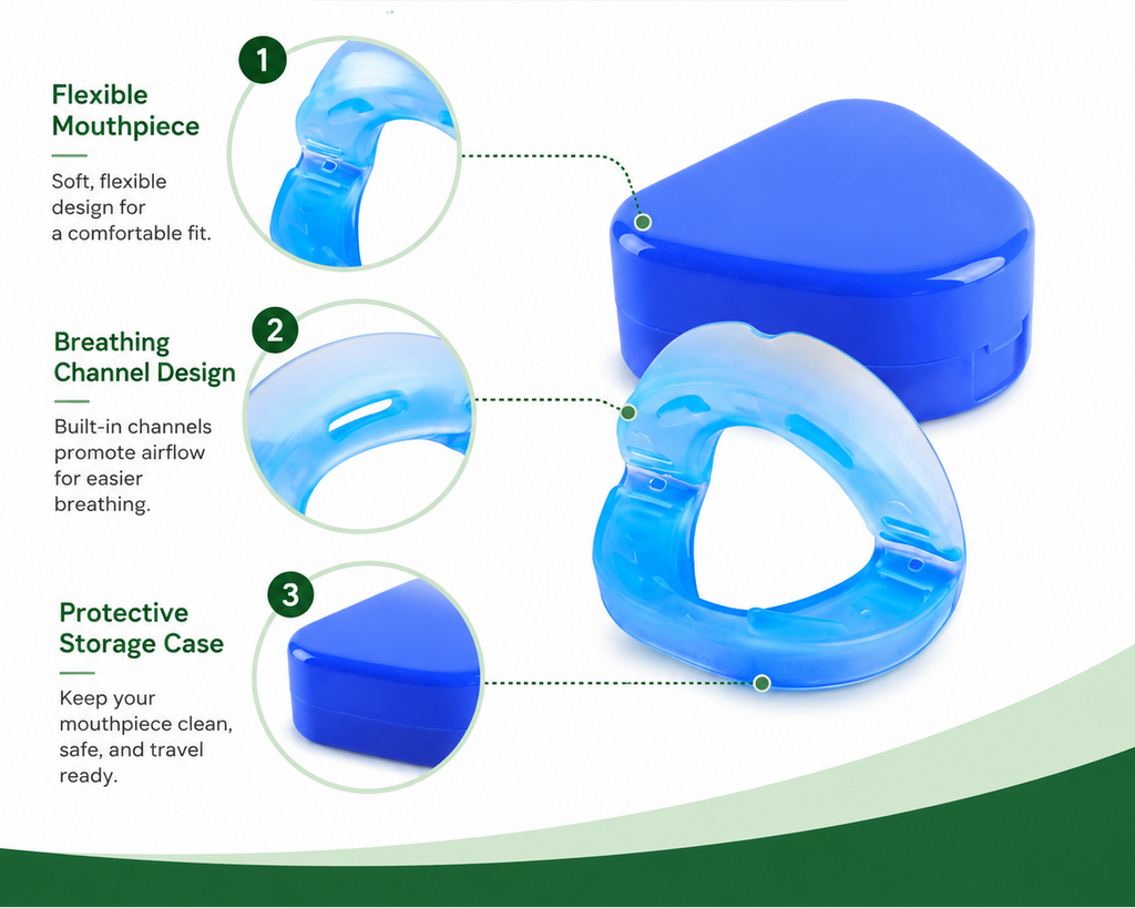 Nighttime Anti-Snore Mouthpiece with Protective Case