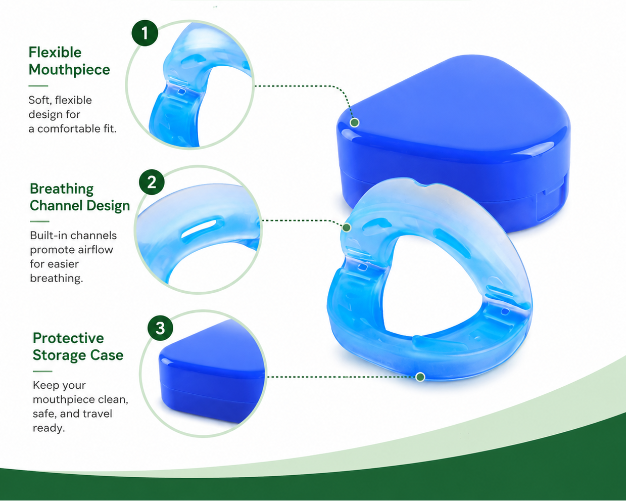 Nighttime Anti-Snore Mouthpiece with Protective Case