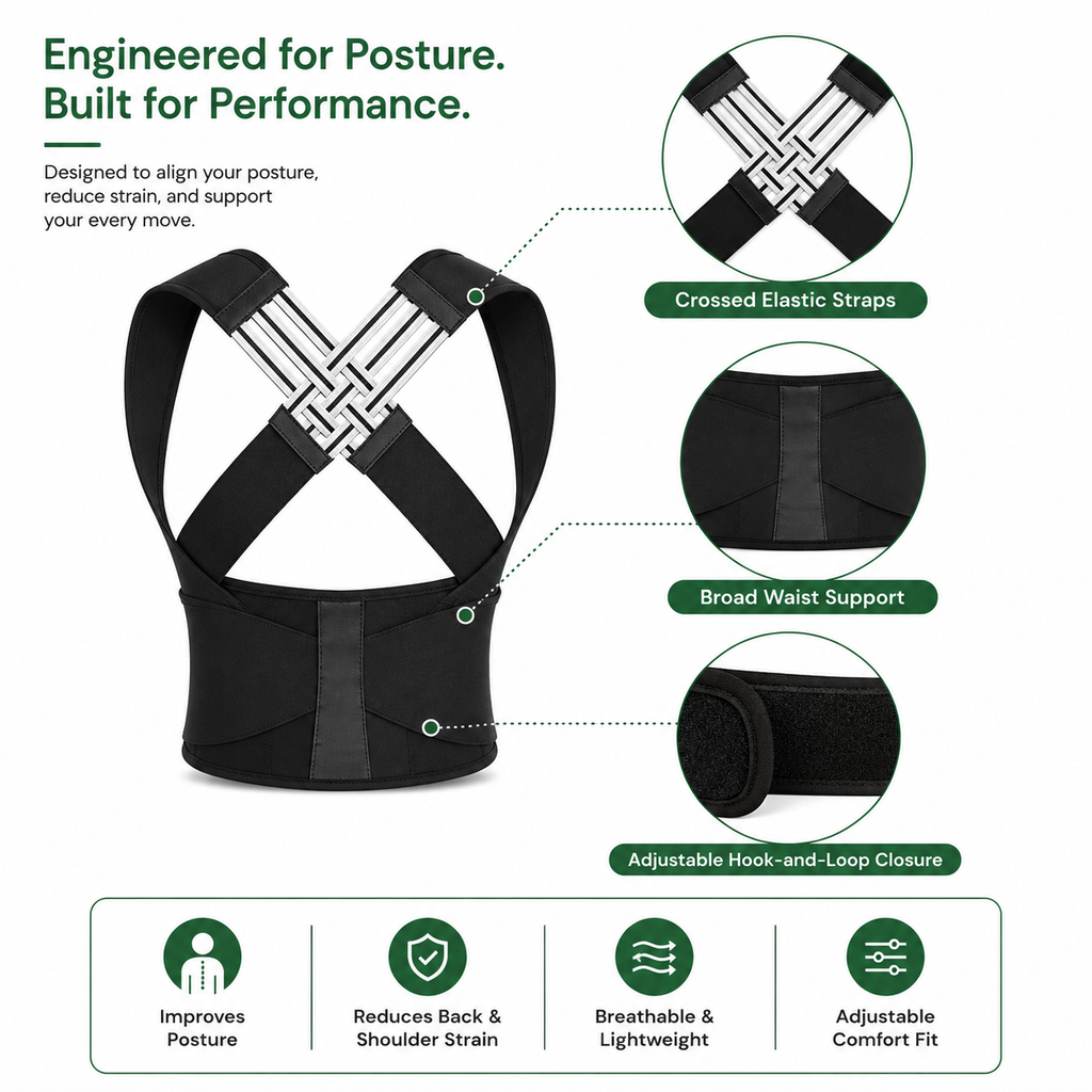 Adjustable Posture Support Shaper – Shoulder & Waist Brace