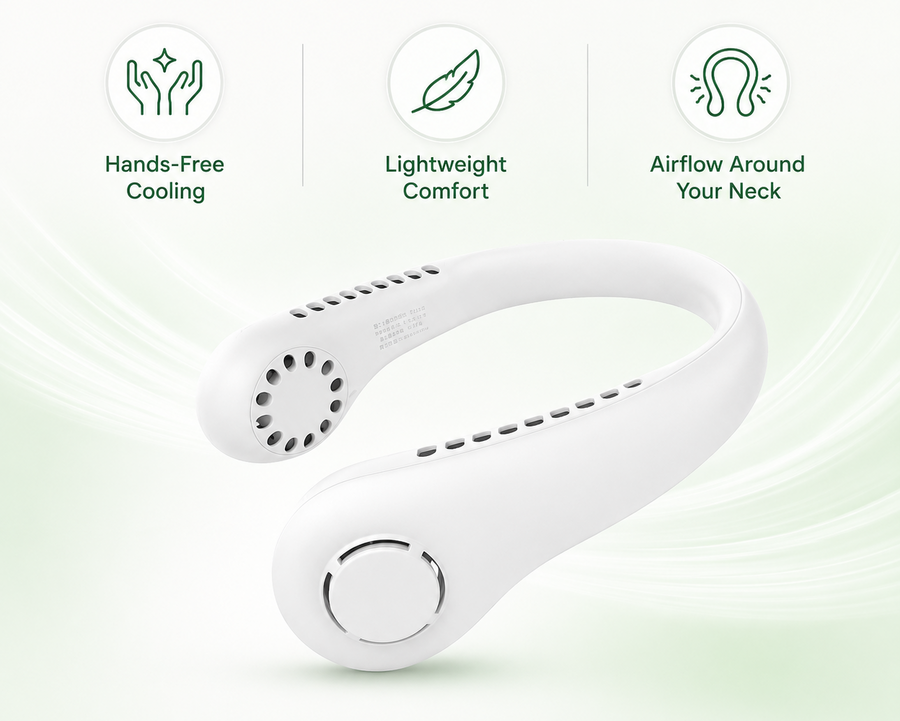 Hands-Free Bladeless Neck Fan – 78 Air Outlets