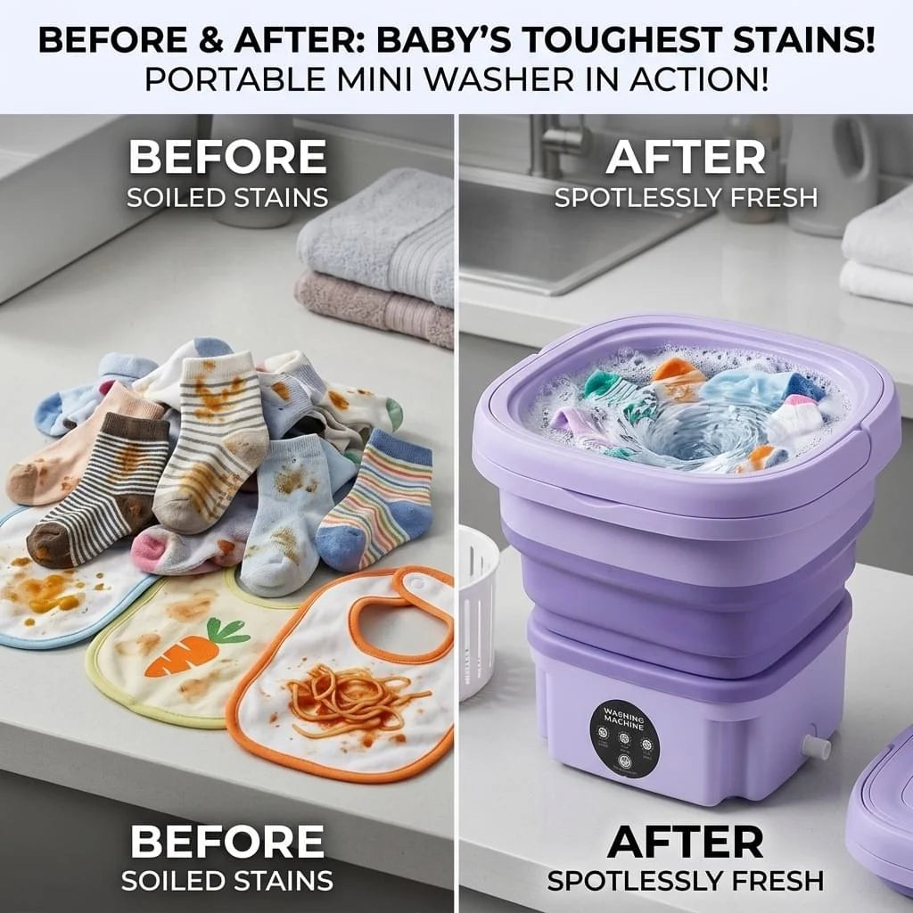 Portable Mini Washing Machine – Compact Foldable Washer for Clothes ShifBy
