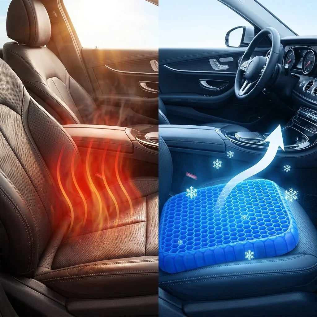 3D Cooling Gel Car Seat Cushion – Breathable & Comfortable ShifBy