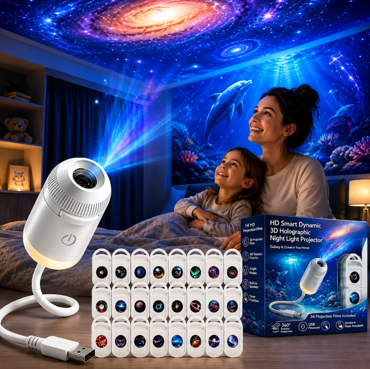 ✨ Plug-and-Play HD Star Projector - Turn your rooms into galaxies