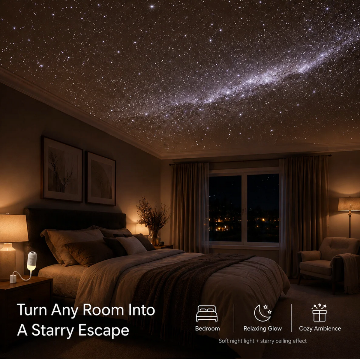 ✨ Plug-and-Play HD Star Projector - Turn your rooms into galaxies