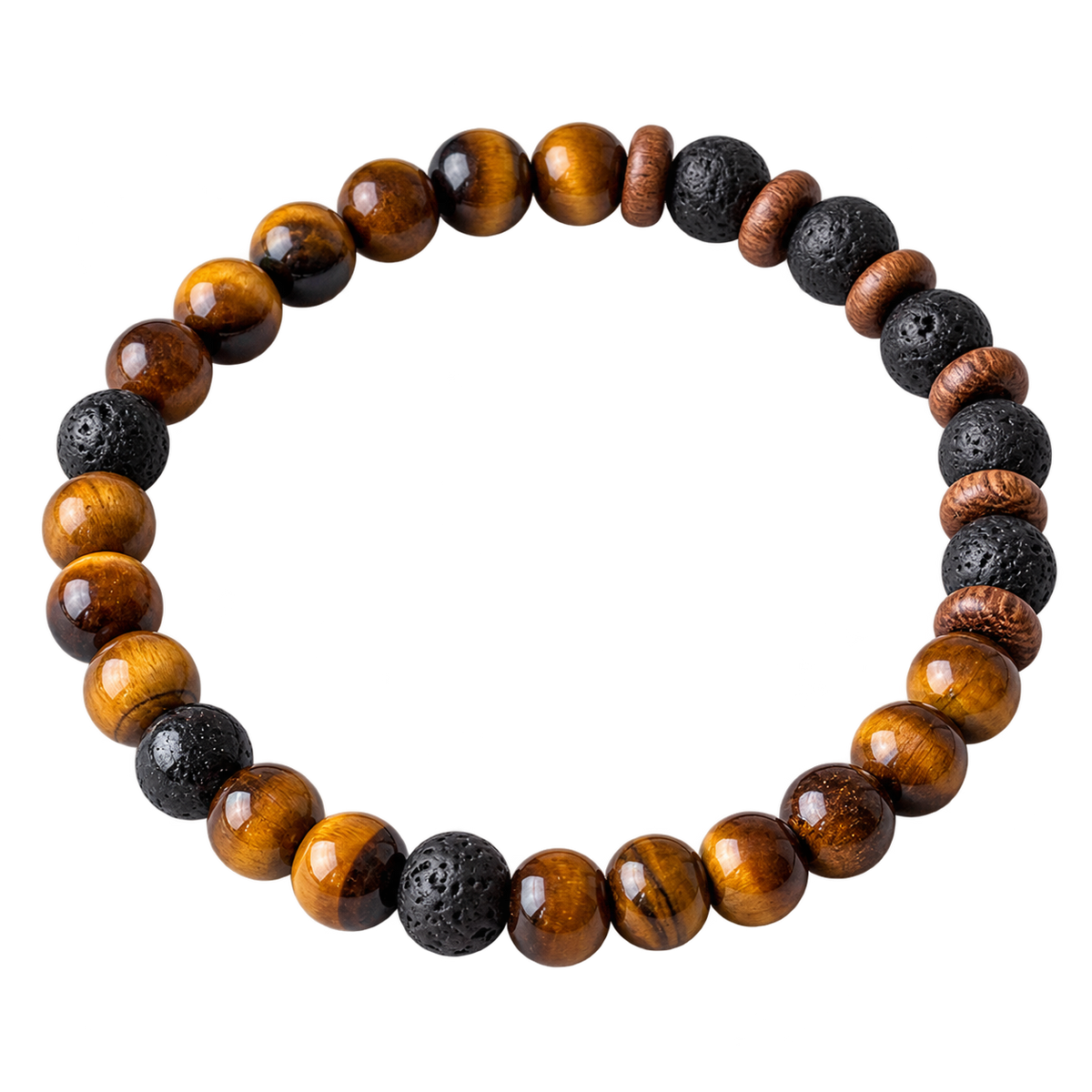Natural Stone Beaded Bracelet - transparent background