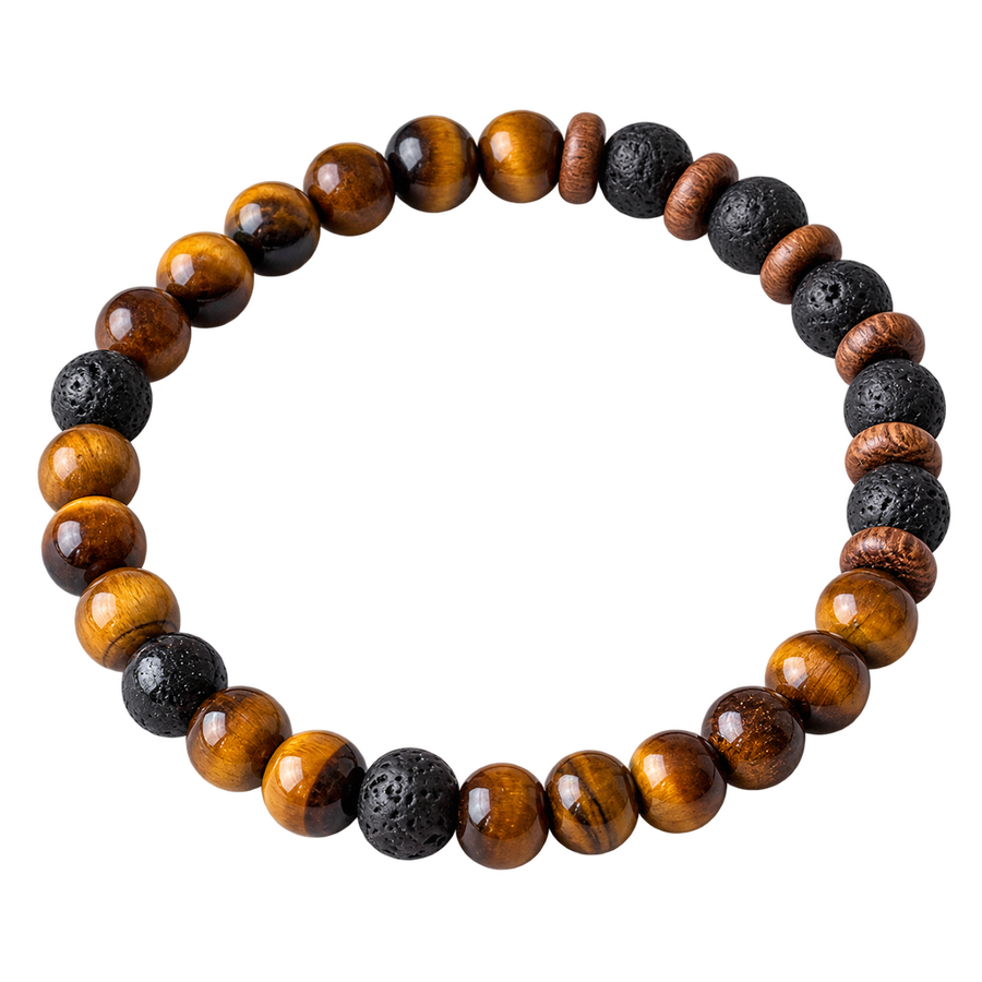 Natural Stone Beaded Bracelet - transparent background