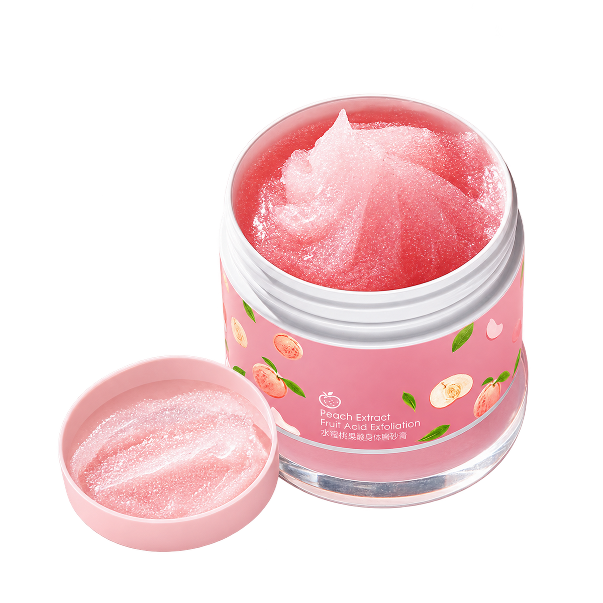 Peach Extract Fruit Acid Exfoliating Face Gel Cream - transparent background