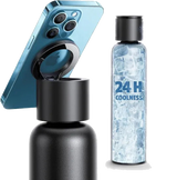 Vacuum Insulated Water Bottle with Holder - transparent background