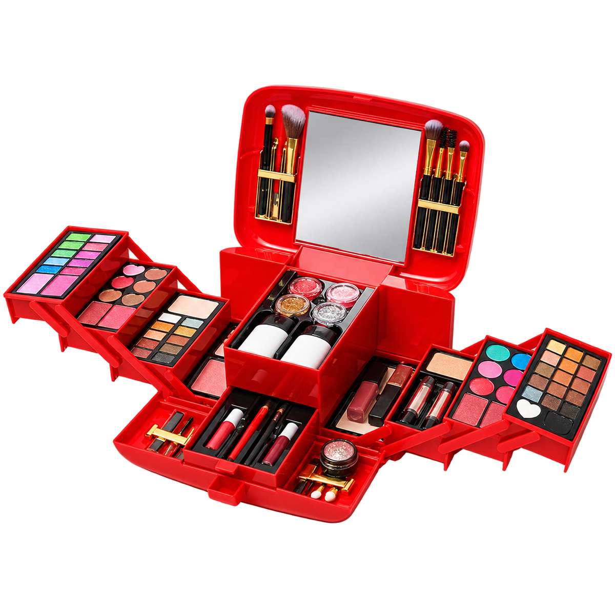 Classic Deluxe Vanity Case Make-Up Kit Ⓢ - transparent background