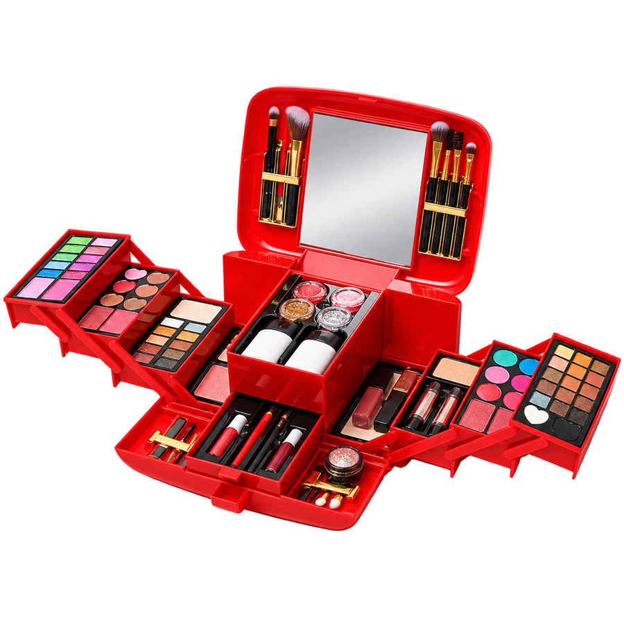 Classic Deluxe Vanity Case Make-Up Kit Ⓢ - transparent background