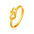 Gold Plated Retro Heart Ring