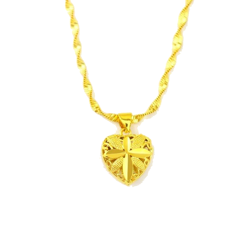 Heart Shaped Memorial Necklace - transparent background