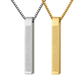 Islamic Ayat ul Kursi Bar Pendant Necklace