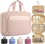 Large Travel Cosmetic Bag with Waterproof Hanging Hook - transparent background
