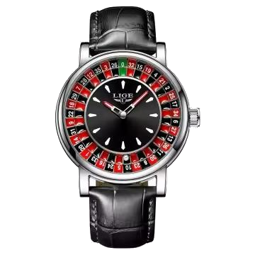 LIGE Roulette Dial Watch - transparent background