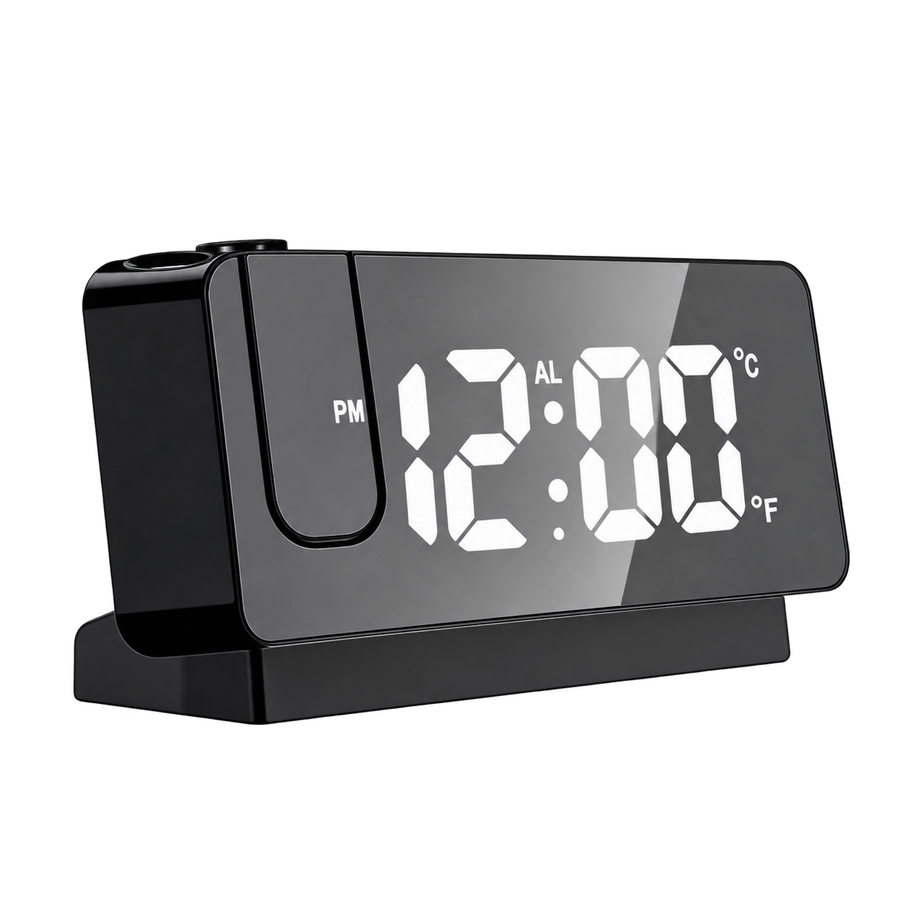 Multi-functional LED Digital Projector Clock - transparent background