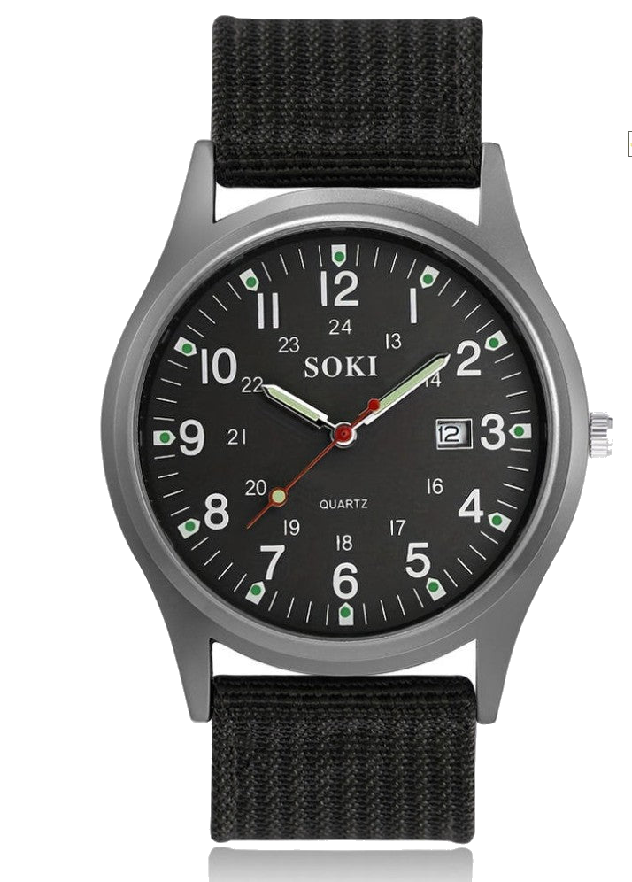 Nylon Strap Analog Wristwatch - transparent background