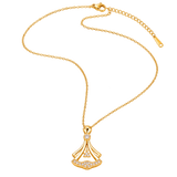 Rhinestone Decor Pendant Necklace - transparent background