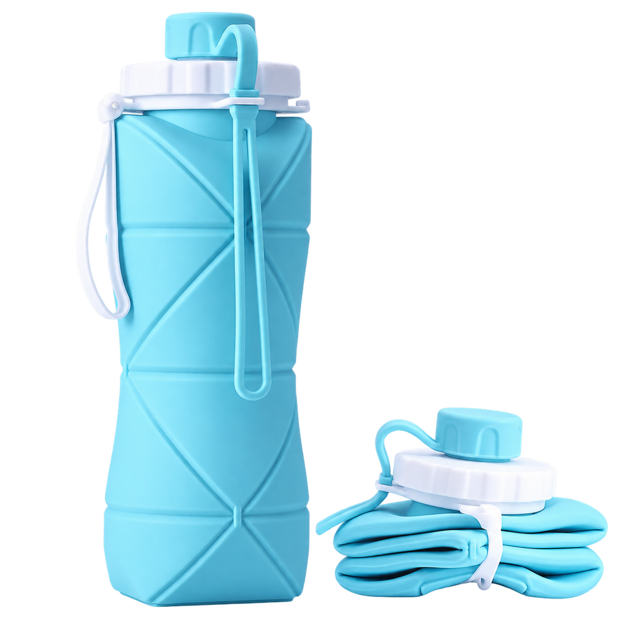 Silicone Folding Water Bottle - transparent background