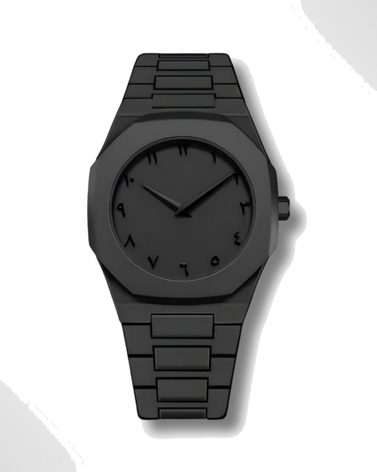 Stainless Steel Arabic Watch - transparent background
