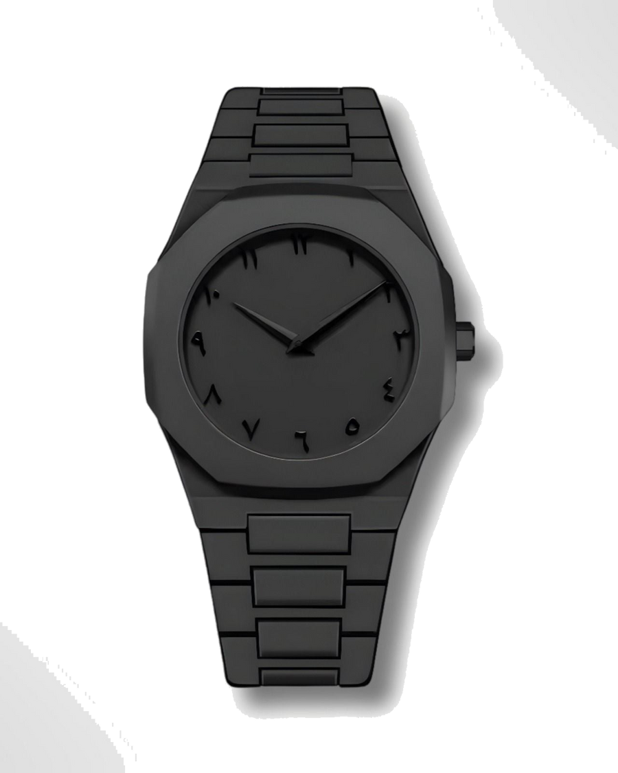 Stainless Steel Arabic Watch - transparent background