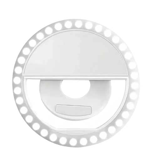 Clip-On Selfie Ring Light – White